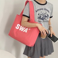 大容量ショルダーショッピングバッグ、怠惰なスタイルの学生アートキャンバスバッグ、トートバッグ