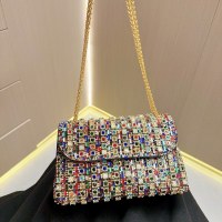 社交界の新モデルのバンケットバッグ、チェーンハンドバッグ、ファッショナブルなパーティー用ワンショルダークロスボディバッグ、スモールバッグ、ダイヤモンドがちりばめられたイブニングバッグ