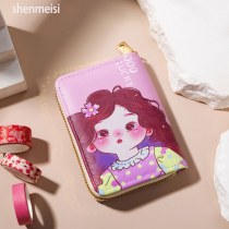 漫画オルガン カードホルダー 新しいレディースかわいいショート日本の小銭入れ大容量マルチカードスロット ID カードホルダー