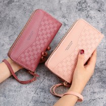 新しい財布レディースロングジッパー小銭入れ多機能携帯電話バッグ大容量シンプルなマルチカードスロットカードバッグ