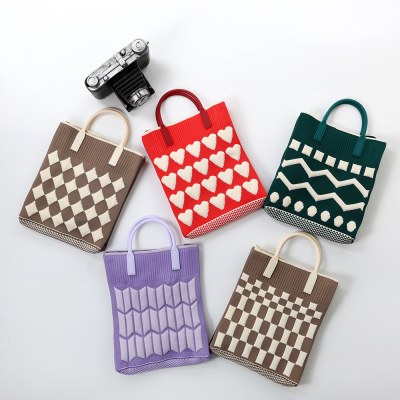 2024 フライング織バッグトートバッグ韓国語版新ファッションハンドバッグ大容量女子学生カジュアルショッピングバッグ