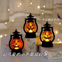 新しいハロウィンポニーランタンポータブルカボチャランタンスカル装飾オイルランタンパーティー面白い雰囲気の小道具