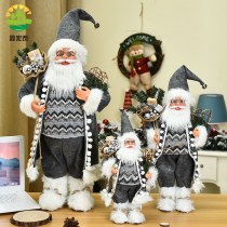 サンタクロースシリーズグレーローブギフトバッグクリスマス装飾用品サンタクロースの家の装飾の装飾品