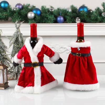 新しいクリスマスワインセットクリスマスドレスワインボトルセットクリスマススカートワインボトル装飾 クリエイティブ赤ワインバッグ 卸売