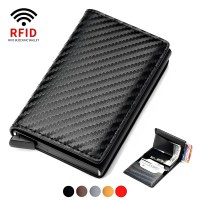 RFID シールド盗難防止ブラシ超薄型クレジット カード アルミニウム合金カード ホルダー金属メンズ マルチカード スロット財布