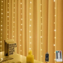 USB リモコン銅線カーテンライト 3*3 メートルフェスティバル結婚式セレブルームガールハート装飾ライト