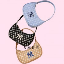 韓国 MLB脇の下バッグ、クラシックなジャカード刺繍、ファッショナブルで多用途な餃子化粧品バッグ、女性用ポータブルショルダーバッグ