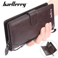 baellerry メンズ新しい財布多機能レトロジッパークラッチバッグ小銭入れ男性用