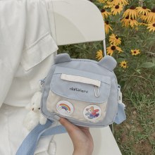 女性のためのバッグ新しいスタイル和風かわいいソフト女子学生ショルダーバッグ無地シンプルな甘いガーリーフォレストスタイルクロスボディバッグ