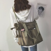 防水バッグ大容量キャンバスバッグ女性のクロスボディ韓国語版学生原宿日本ショルダー大型バッグスクールバッグカレッジスタイル