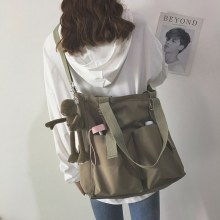 防水バッグ大容量キャンバスバッグ女性のクロスボディ韓国語版学生原宿日本ショルダー大型バッグスクールバッグカレッジスタイル
