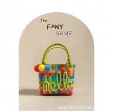 カラフルな織バッグ手作りハローファーボール完成したギフトバッグ DIY 女の子多目的誕生日パーティーポータブル