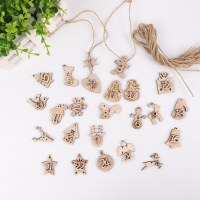 クリエイティブクリスマスカレンダーペンダント木製ラベル 24 番号カウントダウンギフトバッグぶら下げ装飾品工芸品