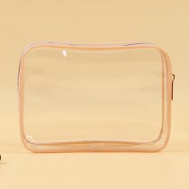 スポットローズゴールド透明化粧品バッグ大容量旅行用透明トイレタリーバッグポータブルスキンケア製品収納袋