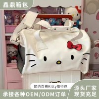 ハローキティかわいい漫画トラベルバッグ大容量ワンショルダークロスボディボウハローキティポータブルジムバッグ