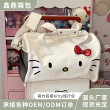 ハローキティかわいい漫画トラベルバッグ大容量ワンショルダークロスボディボウハローキティポータブルジムバッグ