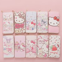 新鮮な和風かわいい子猫レディース財布女の子財布ロングジッパーテクスチャ学生カードホルダー 2024 新しいスタイル