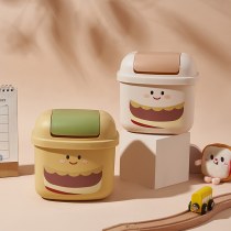 パーソナライズされたハンバーガーデスクトップゴミ箱、ライトラグジュアリースタイル、かわいいミニオフィステーブル、コーヒーテーブル、収納バケツ、小さなテーブル