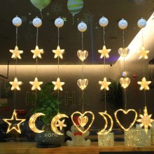 クリスマス吸盤ライト塗装 LED ライト装飾店の窓の背景吊り下げ装飾ヘラジカの木老人新年雪の結晶