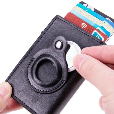 PU レザーエアタグカードホルダー RFID 盗難防止ブラシ紛失防止カードバッグトラッカークレジットカードホルダー財布卸売