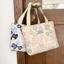 小花柄キャンバスバッグ 化粧品バッグ レディース ショルダーバッグ カジュアル ハンドバッグバッグ 文学風プリントバッグ