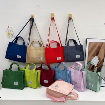 女性のバッグ コーデ ュロイ 2024 新しい小さな正方形のバッグ韓国スタイルのファッションシンプルな森のハンドバッグクロスボディバッグ