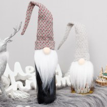 クリスマスデコレーション 顔のない人形 赤ワインボトルカバー サンタクロース ワインバッグ レストラン ホリデー ドレスアップ