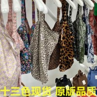 花柄キャンバスバンダナスターと同じスタイルのヒョウ柄ショルダーバッグ布バッグファッションショッピングバッグ