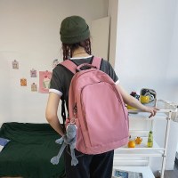 日本のカレッジスタイル大学生バックパック男性トレンド無地高校生スクールバッグ女性シンプルなデイリーカジュアルバックパック