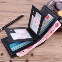 メンズショート運転免許証財布PU運転免許証財布運転免許証レザーバッグジッパーコインカードホルダー