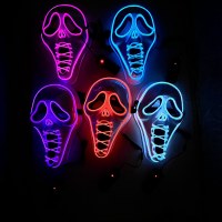 LEDライトエミットホラースクリーミングマスクムービー同じライトエミットマスクLEDハロウィーンドレッシングマスクホラー