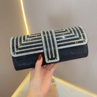 女性用ラインストーングリッターチェーンディナークラッチ、ドレスバッグ、ブライダルバンケットバッグ、ウェディングバッグ、レディースハンドバッグ、女性用ディナーバッグ