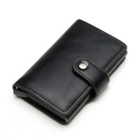 盗難防止 RFID カード ホルダーは自動的に取り出されます = 金属製のカード ホルダー、財布、銀行カード、クレジット カード ボックス