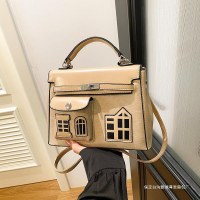 新しいスタイルのポータブルケリーバッグ、女性用のテクスチャーのあるワンショルダーの小さな四角いバッグ、実用的で多用途なクロスボディトレンディなバッグ