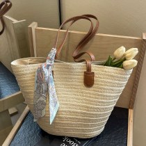ストローバッグ レディース 大容量 2024 新しいホリデー ビーチ ストローバッグ 織通勤 バケットバッグ 野菜バスケット トートバッグ