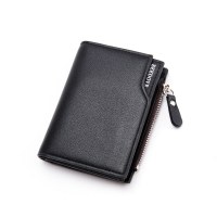 複数のカードスロットを備えたメンズの新しいジッパー付きショートウォレット、ファッショナブルな縦型ミニスナップ小銭入れ
