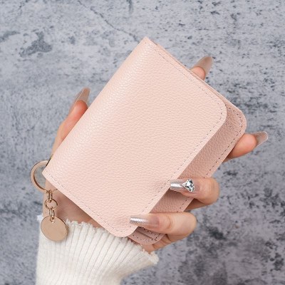 2024 新カードホルダーショートかわいい小さな小銭入れシンプルな軽量高級レザードキュメント収納袋薄型