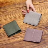 RFID 消磁ショートレディース財布シンプルなミシン糸テクスチャー超薄型マルチカードスロット財布女性用