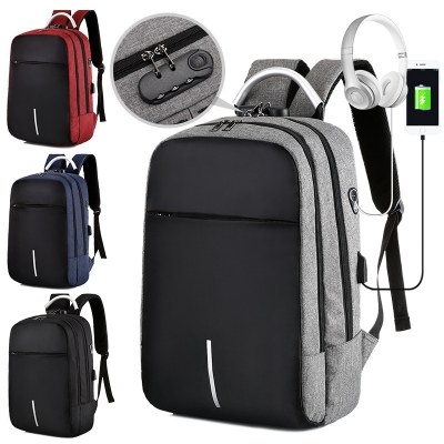 バックパックコンピュータバッグ充電盗難防止パスワードロック多機能ビジネスバックパック旅行学生バッグ