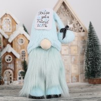 かわいいクリスマス人形ブルーフォレストマン顔のない人形ドワーフ生地人形ホリデーコスチューム