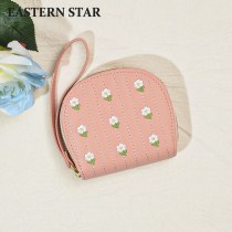 新しい日本と韓国の小銭入れ女性の小さな新鮮な花の学生ジッパーカードホルダー多機能コインクリップ