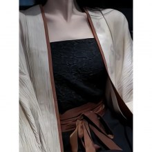 ニューチャイニーズスタイルの女子ナショナルスタイル改善ソングシステムハンフハンウィーンエレメントガウンサスペンダートップ3-ピースレディーススプリング