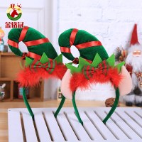 クリスマスの装飾クリエイティブパーティー赤い羽の装飾エルフとんがり帽子ヘッドバンドヘッドバンド