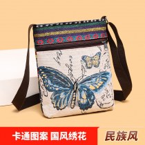 キャンバスバッグ レディース クロスボディバッグ 中国風 学生 かわいい お出かけ エスニック風 織 携帯電話 小さめ ショルダーバッグ