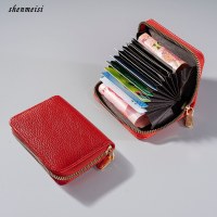 ライチ柄オルガンカードホルダー女性用9カードスロット女性用カードホルダーマカロン韓国風名刺ホルダークレジットカードホルダー