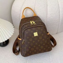 新しい Pu ファッションカジュアルプリントバックパック女性のバッグ大容量レトロ老眼トラベルバッグ通勤バックパック