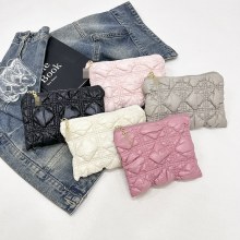 韓国の新しいスタイルの小さなフレグランス財布刺繍菱形小さなバッグかわいい多用途小銭入れ軽量クラウドカードホルダー