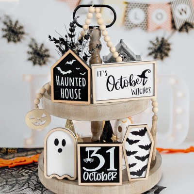 新しいハロウィーンフェスティバルの雰囲気レイヤードトレイ装飾的な装飾品バットコフィンゴーストフェスティバルミニ装飾