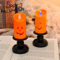 ハロウィーンカボチャランプLED電子キャンドルライトクリエイティブキャンドルスティックスモールナイトライト雰囲気センサー装飾小道具小さな装飾品