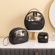 PU防水化粧品バッグ、旅行用ポータブルトイレタリーバッグ、大容量スキンケア製品収納バッグ、新しい多機能ハンドバッグ